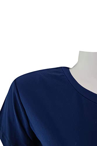 Camiseta DryFit Poliamida Feminina Para Treinar Malhar - Azul Marinho (M)