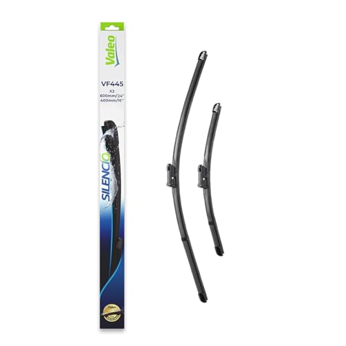 VALEO Silencio Essuie-glace - VF445 - Kit de Balais d'Essuie-glace Plats 600 mm / 400 mm d'Origine de Haute performance, Visibilité Supérieure sur la Route - Avant - Lot de 2 Balais - 574645