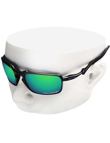 Image of OOWLIT Replacement Lenses Compatible with Oakley Badman OO6020 Sunglass Emerald Polarized