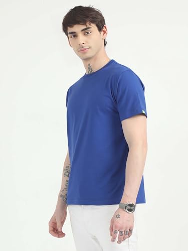 Image of Men's Plain Cotton Crew Neck T-Shirt Regular Fit Short Sleeve Tee
