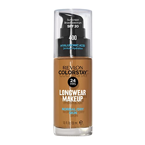 Revlon 61985 Liquid Foundation, Colorstay Face Makeup For Normal And Dry Skin, Spf 20, Longwear Medium-Full Coverage With Matte Finish, Oil Free, 400 Caramel thumb #2