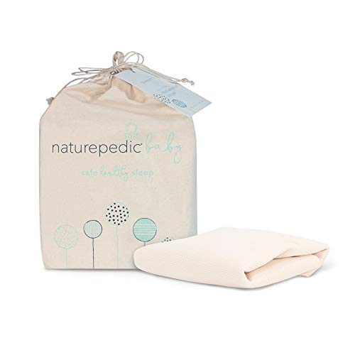 Naturepedic Organic Crib Mattress Cover - Waterproof, Skin-Friendly, Breathable & Absorbent Protector - Removable Pad for Baby and Toddler Bed - Standard Size