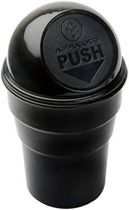 APPUCOCO Mini Car Trash Bin Can Holder Dustbin - Black (L 17 x W 6.5 cms)