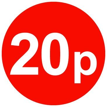30mm Price Stickers Pack of 500 - Red - 20p