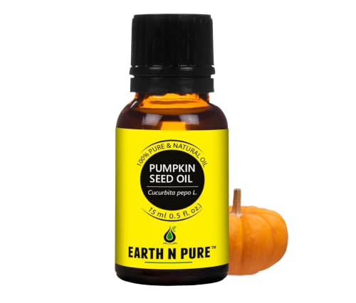 Image of Earth N Pure Pumpkin Seed Oil for Skin & Haie Care - Cold Pressed Natural Rich in Vitamin E- Lightweight for Face, Scalp Nourishment & Massage | 15ml