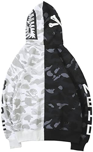 MINIDORA Boy's Camo Animal Design Hoodies Zipper Hooded Jackets Hip Hop Streetwear Sweatshirts