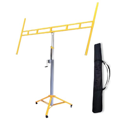 Dnowegas 3.2m 天井リフト 石膏ボードリフト サポートリフター ウォールジャッキ 乾式壁パネル ホイスト ボードリフター ウォールリフト 傘型の支え キャスター付き 耐荷重85kg 柔軟な高さ調整 手動/電気ドリル両用省エネターボ4in1 作業効率が向上します