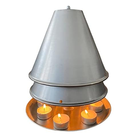 Jinmen Tea Light Heater | Tealight Candle Room Heater | Tea Light Candle Heater Terracotta/Metal | Fireplace Tealight Heater Candle Heater | Durable Winter Heater for Indoor Heating (without candle) Cover