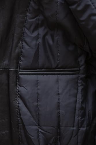 Image of ATIKI Men's Genuine Brown leather jacket | Classic Slim Fit Leather Jacket for Men with Stand-Up Collar & Zipper Pockets