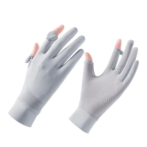 BXT Thin Ice Silk Sun Gloves for Women UV Sun Protection Full Finger Touchscreen Driving Cycling Riding Summer Outdoor Sunblock Gloves Non Slip UPF 50+ Breathable Lightweight