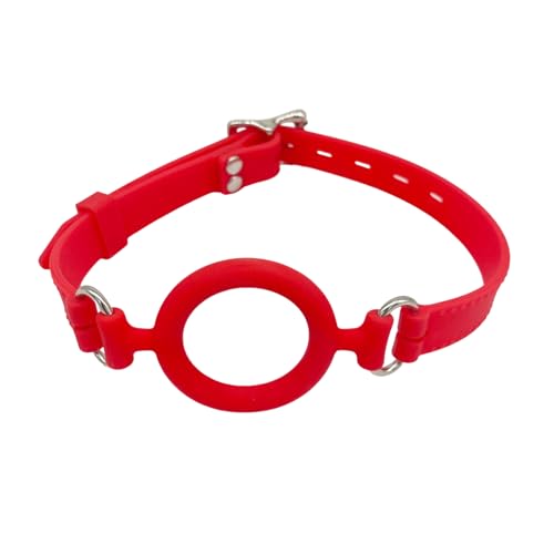 Image of Leather Restraints Ball Mouth Plug Open Mouth Gag O-Ring Gag Restraints, Adjustable Strap Bondage Harness Restraints for Adult Bondage Restraints Sex Play(BO6)