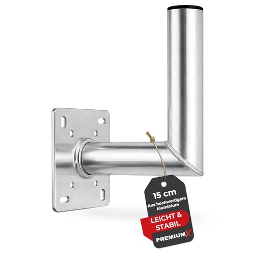Premium X 15cm Wandhalter ALU SAT Wandhalterung für Satellitenschüssel Aluminium Satelliten-Antenne Halterung Wand-Halter