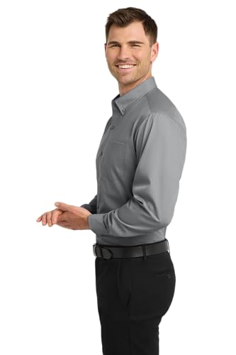 Image of Port Authority Men's Long Sleeve Carefree Button-Down Poplin Shirt