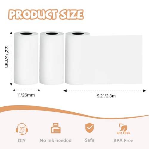 Image of Self-Adhesive Thermal Label Roll,57mmx2.8m Mini Printer Papers | Sticker Paper Thermal Printing Labels Compatible with D20, D21, S1 Mini Label Printers, 3 Rolls