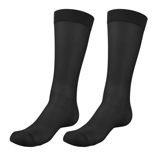 EINCORN Mens Nylon Sheer Suit Sock Business Dress Socks with Reinforced Toe Solid Plain Thin Formal Dress Stockings