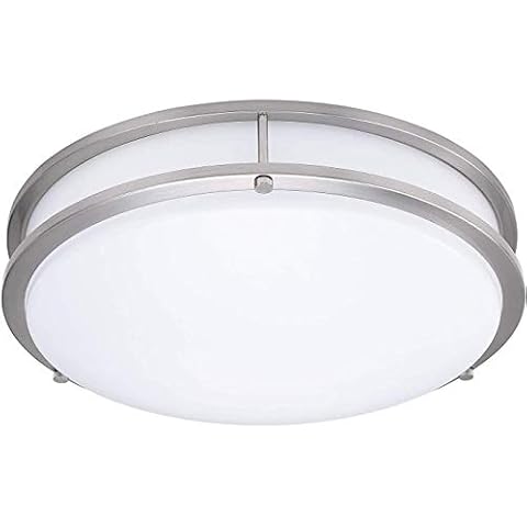 LB72195 10 inch Flush Mount LED Ceiling Light Fixture, 3000K/4000K/5000K Adjustable Ceiling Lights, Brushed Nickel Saturn Dimmable Lighting for Hallway Bathroom Kitchen or Stairwell, ETL Listed Cover