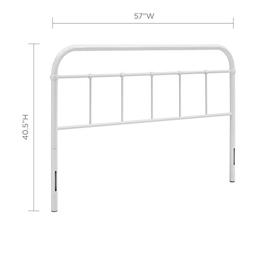 Image of Modway Serena Rustic Farmhouse Steel Metal Full Headboard in White