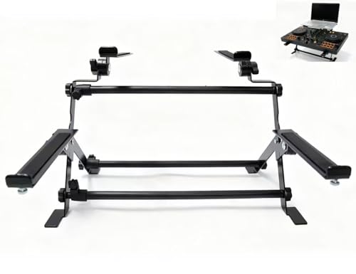 yskjyxgs Portable DJ laptop stand; adjustable tilt angle and width anti-slip design DJ stand for laptop and controller; the perfect choice for your DJ rig at home workstation or on tour.