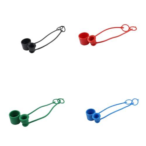 Image of 4Sets Rubber Dust Caps /Plugs For 1 /4 Body Flat Face Hydraulic Bobcat Skid Steer Quick Couplers (Red,Green,Black,Blue)