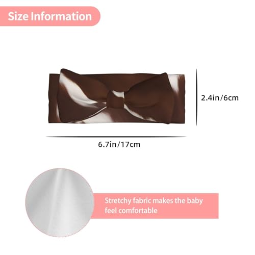 Brown Cowhide Picture Baby Bow Headband Stretchy and Soft for Newborns, Infants, Toddlers, and Kids Girls3