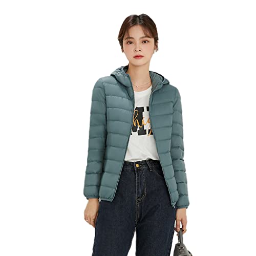 Elonglin Casaco Acolchoado Feminino Ultraleve Quente Jaqueta Feminina de Penugem de Pato Branco com