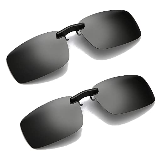 yufana 2 Pcs Clip Polarisé Sur des lunettes,lunettes de Soleil Polarisantes Clipsables Clip Polarisation lunettes Soleil Clip pour lunettes Clip Polarisation lunettes Soleil,pour lunettes Extérieure