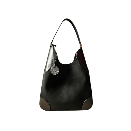 Image of Theater Fudge Shoulder Bag for Women | Structured Faux Leather & Faux Suede Hobo Tote with Magnetic Closure | Spacious Everyday Handbag with Internal Zip Pocket