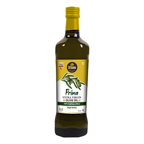 Image of DiSano Extra Virgin Olive Oil, Prima 1 Ltr (Glass Bottle), Made from 100% Premium Hojiblanca Olives