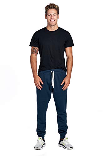 Image of ProGo Men's Casual Jogger Sweatpants Basic Fleece Marled Jogger Pant Elastic Waist