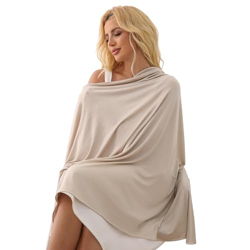 Tencel Shawl Wraps 70 x 35in Travel Essentials Lightweight Pashmina for Travel Blanket Scarf UPF 50+