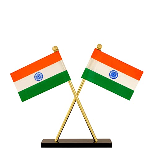 Image of VOILA Indian Cross Design Flags For Car Dashboard