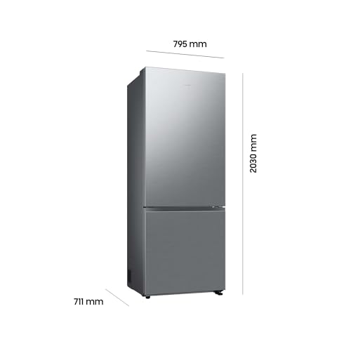 Samsung RB53DG706AS9EF Kühl-Gefrierkombination, 203 cm, 538 l, Extra breit (75 cm), Kühlschrank mit Gefrierfach, Wifi & AI Energy Mode, Twin Cooling+, Twist Ice Maker, Edelstahl Look