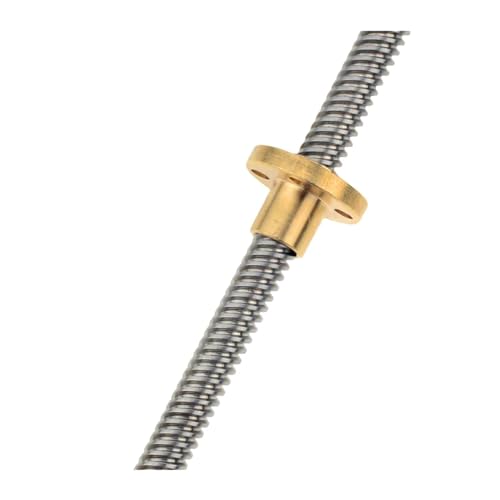 Metal Ball Screw nut 3pcs Trapezoidal Rod Lead Screw Thread 8mm T8 Pitch 2mm Lead 8mm Length 100mm-500mm with Brass Nut(300mm)
