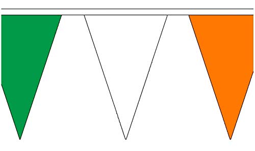 Ireland Flag Bunting - Green White and Orange Triangle 12 Flags 5m Length FlagSuperstore