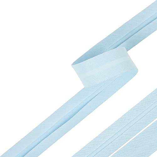 Bias Binding Tape for Sewing Bias Tape Bunting Tape 20mm Single Fold 100% Cotton 30 Colours (Light Blue)