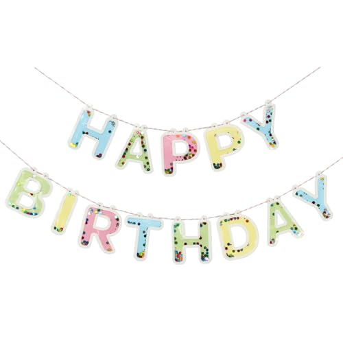 Happy Birthday Banner 6FT – Premium Gold Foil Sequins Happy Birthday Sign for Backdrop | Elegant Birthday Decorations for Women Girls | Reusable Heavy-Duty Birthday Party Supplies Colorful Pastel