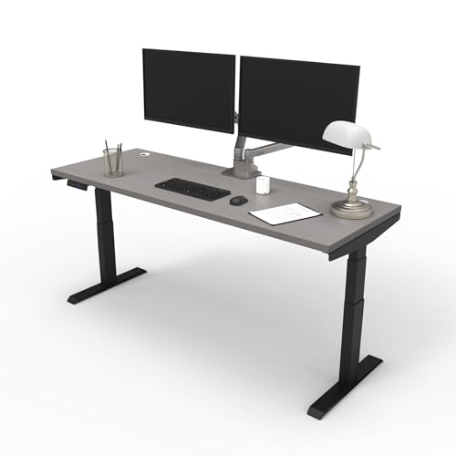 Image of Lift It 60 inchx24 inch Electric Standing Desk - Extended Height Range (26 inch-52 inch), Dual Motor Sit Stand Desk, 4 Memory Presets, USB Charging, Commercial Grade (Sarum Twill Top /Black Frame)