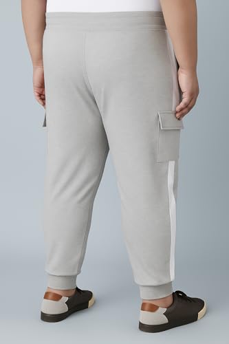 Image of Plus Size Lycra Track Pant for Men | Stretchable Jogger Pants | Side Stripe Cargo Design | Daily, Gym & Sports Wear