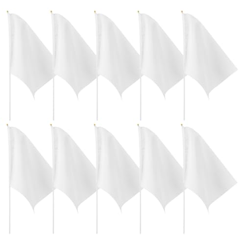 HOMSFOU Banderas de Mano DIY 10 Piezas 20x30 Cm Negras Varilla Pp 40 Cm para Competición, Señales Portátiles y Árbitro en Eventos Deportivos y Carreras