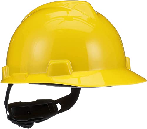 Image of WYATT Safety Helmet Hard Hat Ratchet Head Protection /Outdoor Work Construction Site (Yellow)