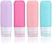 4Pcs Flacons de Voyage, Étanches Bouteille de Voyage Silicone, Accessoires de Voyage Aéroport Contenant pour Shampoings Lotions, Huile Solaire, Lotion, Gel Douche, Crème(90ml)