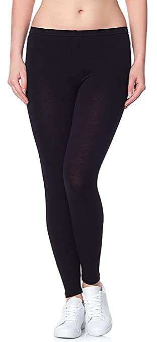 dsom Soft Stretchable Cotton Ankle Length Leggings for Women Black-picture-19