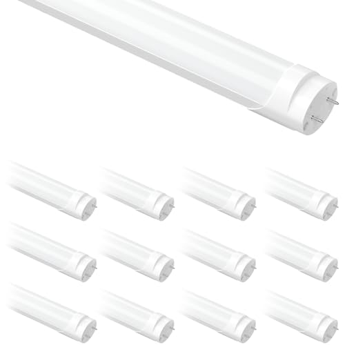 Image of Fluorescent Light Bulbs 48 inch, T8 LED Bulb 4 Foot Type A+B Replacement for F32T8 or F40T12 Tube, 24W 3200LM 4100K Cool White, Double or Single End Powered, 12-Pack