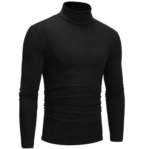 Mens Mock Turtleneck Shirts Long Sleeve Thermal Undershirts Base Layer Tops Slim Fit Basic Underwear Tops