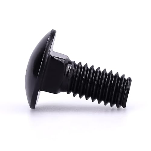 Image of 3 /8-16 x 3 /4 inch Black Steel Carriage Bolts, 304 Stainless Steel 18-8, Round Domed Head Square Neck Carriage Bolts Screws, Coarse Thread UNC, 10 PCS