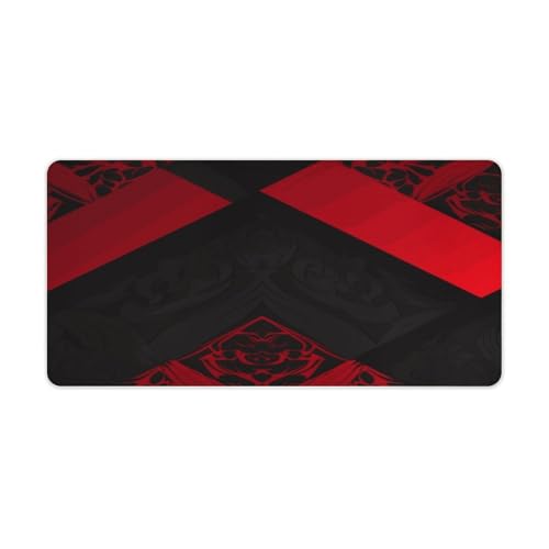 Red Black Desk Pad Large Office Desk Mat Waterproof Mouse Pad