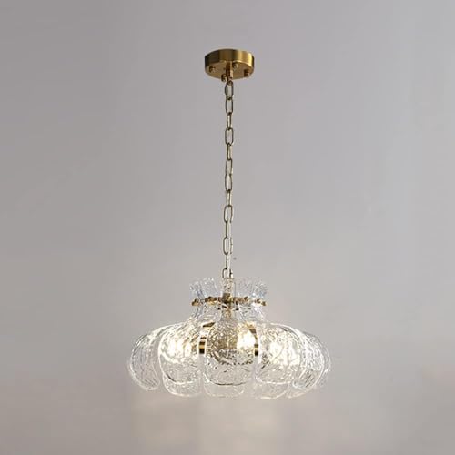 Lustre en verre E14 4 lumières pour chambre et salon avec plafonnier suspendu en métal