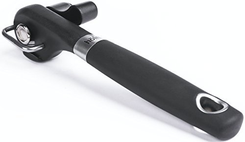HOLM Professional Can Opener - Black. Ergonomic Smooth Edge Side Cut Manual Can