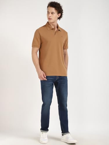 Image of Solid Regular fit Cotton Polo t-Shirt