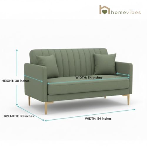 Image of 3+2 Seater Velum Fabric Sofa Set for Living Room, Modern Design with High Density Foam, Solid Wood Frame, Ergonomic Comfortable Seating for Home & Office (Frosty Green, 3+2 Seater) | Soft foam comfort, Strong wood frame